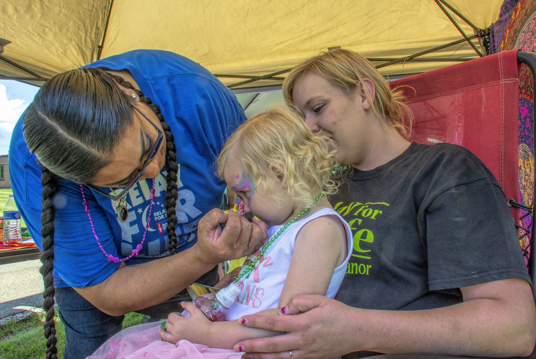 Face painting at Relay for Life